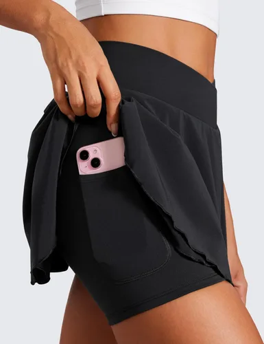 Miniatura 5 de CRZ YOGA Faldas de tenis para mujer, de cintura alta, con volantes, para entrenamiento, atletismo, golf, con bolsillos