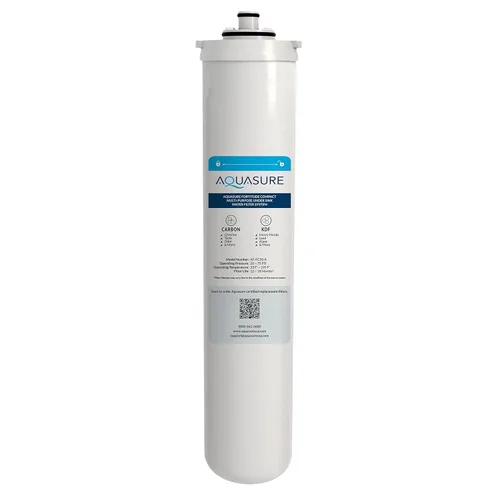 Aquasure Fortitude - Filtro compacto de repuesto multiusos para debajo del fregadero de 10 K galones con carbono/KDF, reduce el cloro, el plomo,