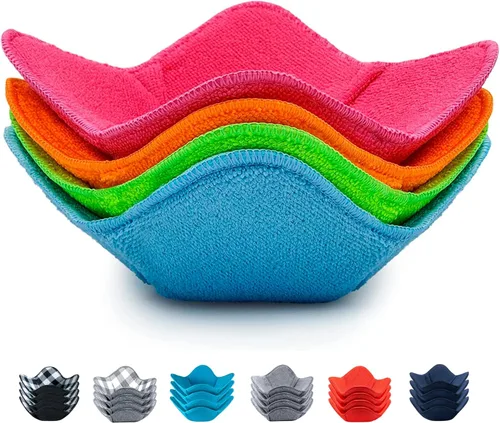 Miniatura 15 de Aticca Juego de 4 almohadillas calientes para tazas de caldo para microondas y platos calientes, multiusos, a prueba de calor Rojo