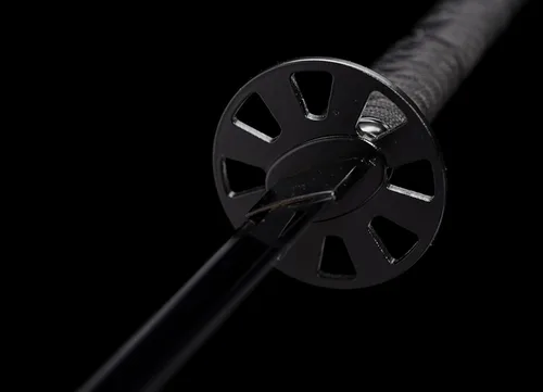 Miniatura 7 de Espada Katana samurái japonesa negra de 41 pulgadas, acero plegado de Damasco funcional
