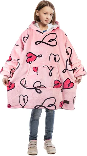 Miniatura 11 de Catalonia Sudadera tipo manta con capucha para niños, sudadera de sherpa extragrande para adolescentes jóvenes, idea de regalo Perro- Niños