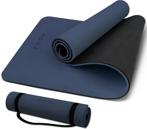Miniatura 12 de PAIDU Yoga Mat Non Slip Anti-tear,extra thick-2/5 inch（10MM）High Resiliency Professional POE Yoga Mats for Women Men Kids,72"x24"inch,Workout, Yoga