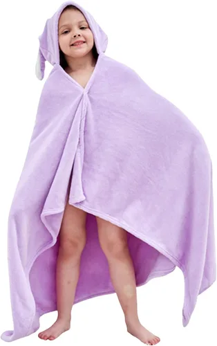Miniatura 11 de Vauwmsr Toalla de baño de playa con capucha para niños, manta suave con capucha, bata de baño, poncho de natación, toalla de ducha para niños y Azul