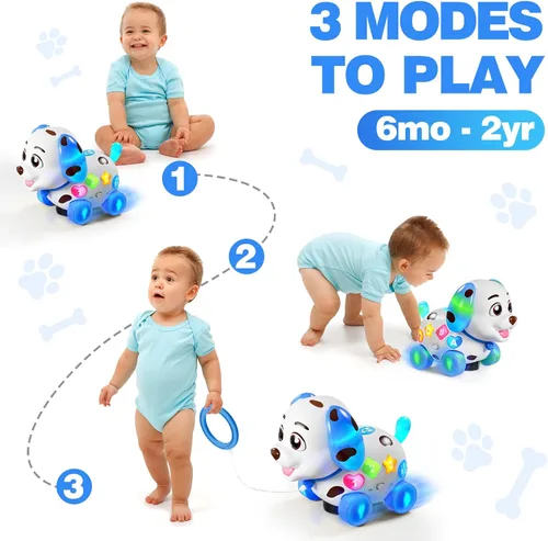 Miniatura 2 de HumorPlay Juguete Musical de Cachorro para Bebé de 6-12-18 Meses, Juguetes de Arrastrarse y Caminar para Niño Niña de 1 Año de Edad, Regalo