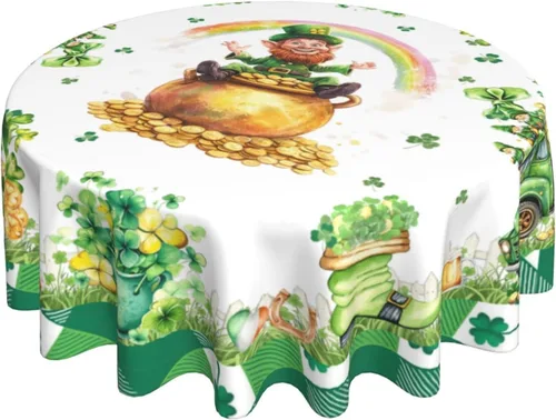 Miniatura 16 de Mantel rústico de madera para mesa redonda de estilo campestre, mantel de cocina y comedor turquesa, lavable, para decoración, 60x90 pulgadas