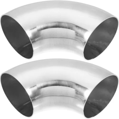 Miniatura 9 de uxcell Tubo de tubo de escape de acero inoxidable SS304 de 1.25 pulgadas, 90 grados, tubo de escape para sistema de escape modificado de automóvil