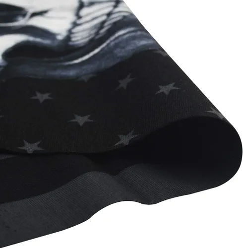 Miniatura 4 de Obacle Bandana máscara facial cuello polaina tubo máscara hombres mujeres para protección solar contra el polvo Bandera de calavera blanca y negra