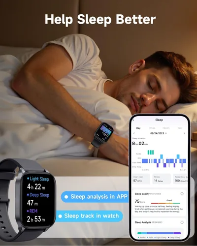 Miniatura 4 de TOOBUR Reloj Inteligente para Hombres y Mujeres, Smartwatch Compatible con Teléfonos Android e iOS, Contestar/Realizar Llamadas, Reloj Rastreador