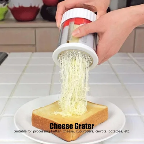 Miniatura 8 de Rallador de queso para cocina, ralladores de mantequilla de acero inoxidable, rallador cilíndrico de mano para frutas y verduras, triturador