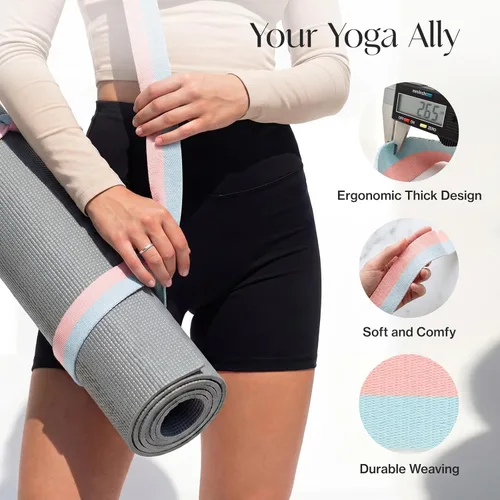 Miniatura 3 de Tumaz Correa para esterilla de yoga [alfombrilla no incluida] (2 tamaños) con textura delicada extra gruesa y cómoda, soporte ajustable