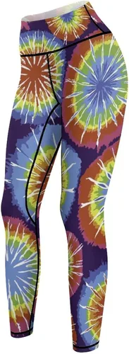 Miniatura 6 de Rainbow Dots Tie Dye High Waist Yoga Pants Tummy Control Stretch Leggings for Women
