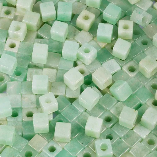 Miniatura 12 de TUMBEELLUWA Cuentas de piedra para la fabricación de joyas, cuentas sueltas de cristal curativo con agujero grande y forma cuadrada, paquete de 15