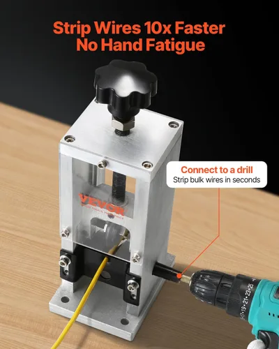 Miniatura 5 de VEVOR Máquina peladora manual de cables, pelador de cobre de 0.06 a 1.18 pulgadas con manivela o taladro accionado, referencia de profundidad