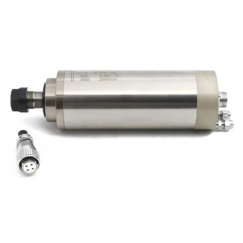 RATTMMOTOR Motor de husillo CNC refrigerado por agua 2.2KW 220V Motor de husillo ER20 Collet 3.150 in Diámetro 8A 400HZ 24000RPM para fresadora CNC