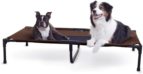 Miniatura 11 de K&H PET PRODUCTS - Cuna elevada para mascotas con centro de malla, varios tamaños Malla Chocolate/Negro