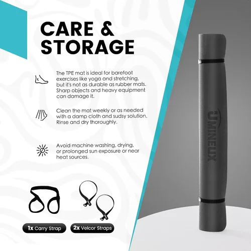 Miniatura 6 de UMINEUX Tapete de yoga grande para hombres y mujeres de 1/4 y 2/5 pulgadas, extra grueso, TPE para entrenamiento en casa, gimnasio, antideslizante