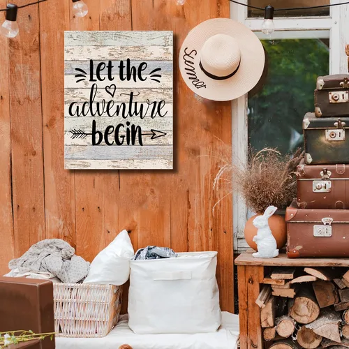 Miniatura 2 de Let The Adventure Begin - Lienzo decorativo para pared, enmarcado para sala de caravana, baño, decoración de remolques, 11 x 14 pulgadas, regalos