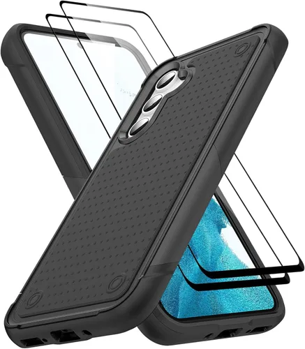 Miniatura 64 de Jeylly Compatible con Samsung Galaxy A22 5G Funda, Funda Samsung A22 5G con 2pcs protectores de pantalla de vidrio templado