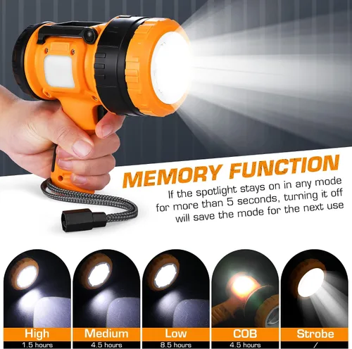 Miniatura 4 de EverBrite Foco recargable con enfoque ajustable, linterna LED de mano con 5 modos, rango de 1,968.5 ft, luz de punto para caza, barco, camping