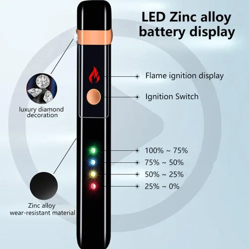Miniatura 5 de GADATOP Encendedor de Plasma de Arco de Llama, Encendedores Eléctricos, Encendedores Eléctricos Recargables USB a Prueba de Viento e Impermeables