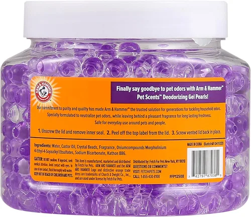 Miniatura 5 de Arm & Hammer Ambientador de gel – Eliminador de olores de mascotas con bicarbonato de sodio – Perlas de gel absorbentes de olores para gatos
