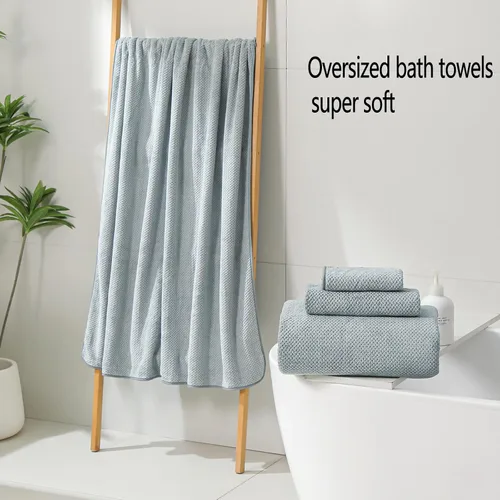 Miniatura 3 de YTYC Toallas, 39x78 pulgadas Sábanas de baño extragrandes para adultos Juegos de toallas de baño extra grandes de lujo de 6 Toallas de ducha súper