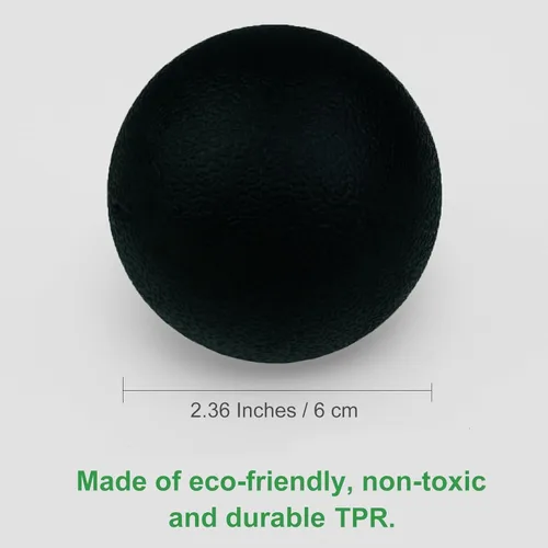Miniatura 2 de Pelota de masaje pequeña y dura, paquete de 2 unidades. Bolas de lacrosse para fascia, para punto de gatillo, tejido profundo, liberación Negro