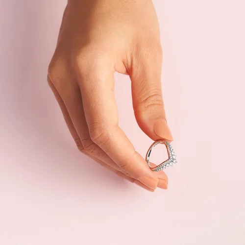 Miniatura 5 de PANDORA Anillo de circonitas cúbicas Princess Wish en plata de ley