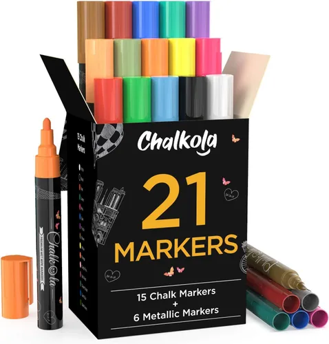 Miniatura 2 de Chalkola Paquete de arte básico: 21 marcadores + 5 variedades blancas