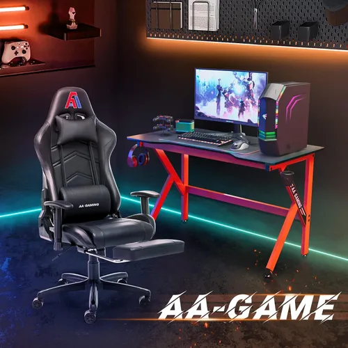 Miniatura 7 de AA Products - Silla ergonómica para videojuegos, silla ergonómica de carreras de computadora con respaldo alto, silla de oficina ajustable
