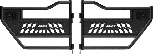 ARIES 2500200 medias puertas de tubo trasero de aluminio negro, se adapta a Jeep Wrangler JL, Gladiator seleccionados