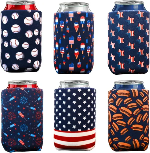 Miniatura 16 de Coozies Temáticas de los Años 70 - Regalo Genial para Cualquier Disco - Material de Neopreno Premium - Paquete de 6