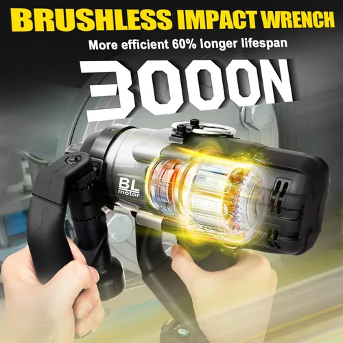 Miniatura 2 de Llave de impacto inalámbrica de 1" para batería DeWalt 20V MAX, llave de impacto de 2250FT-LBS(3000N.m) alto torque sin escobillas eléctrica, con 4