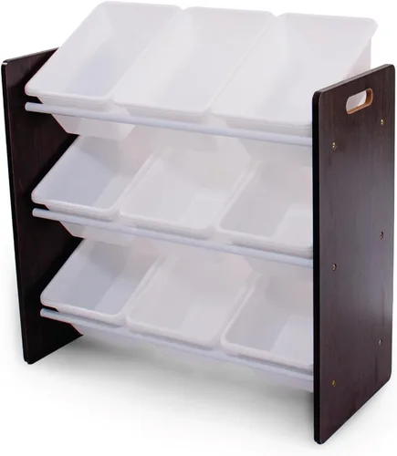 Miniatura 16 de Humble Crew Organizador de juguetes de 9 compartimientos: contenedores de plástico blanco Cambridge, solución de almacenamiento de 3 niveles