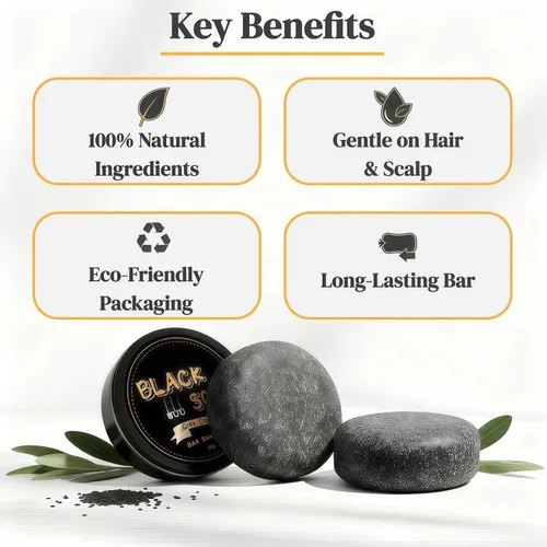 Miniatura 2 de 2 barras inversas de cabello gris, jabones de champú natural para oscurecer el cabello, jabón negro para cobertura de cabello gris, limpieza