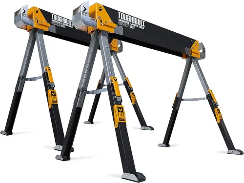 Miniatura 14 de ToughBuilt Mesa plegable para caballete/lugar de trabajo, capacidad de 1100 libras, construcción de acero resistente con asa de fácil transporte