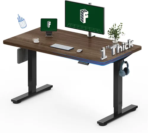 Miniatura 12 de FLEXISPOT Escritorio Eléctrico de Pie de Una Pieza, 60 x 24 Pulgadas Escritorio Ajustable con Superficie Sin Costuras, Ajuste de Altura con Parte