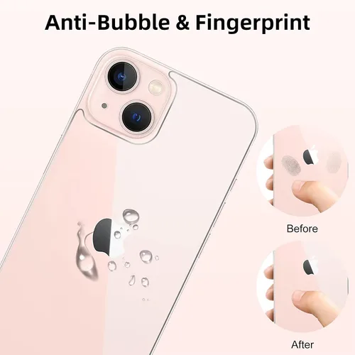 Miniatura 3 de [Paquete de 2] Protector de pantalla trasera para iPhone 13 para iPhone 13, protector de pantalla de vidrio templado antiarañazos y burbujas