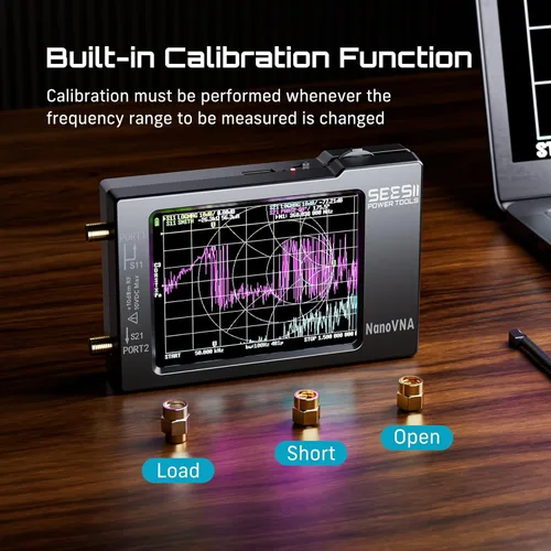 Miniatura 6 de SEESII Analizador de Red Vectorial Nanovna-H, HW3.6 Actualizado 10KHz-1.5GHz MF HF VHF UHF Analizador de Antena, Medición de Parámetros S, Relación