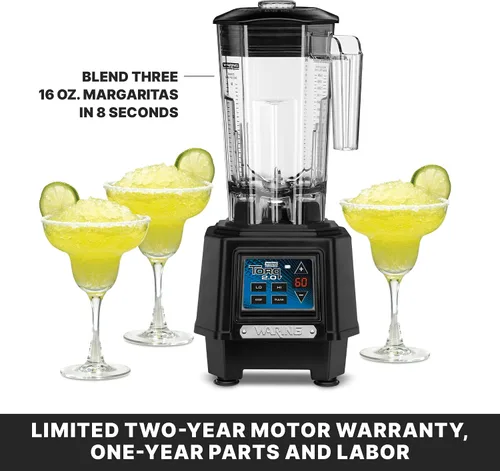 Miniatura 5 de Waring Commercial Torq Blender, motor de 2 caballos de fuerza, controles electrónicos del panel táctil y temporizador, tarro de copoliéster de 48