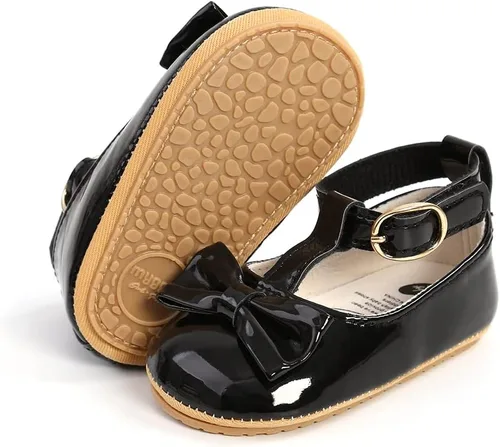 Miniatura 4 de SOFMUO Zapatos planos Mary Jane para bebés y niñas con lazo, zapatillas de ballet para niños pequeños, zapatos de vestir de princesa para boda