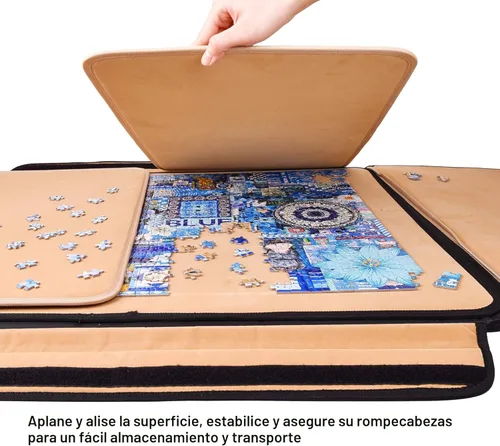 Miniatura 5 de Tablero de rompecabezas de 1500 piezas, tablero de rompecabezas portátil, tablero de rompecabezas de 25 x 35.43 pulgadas, organizador