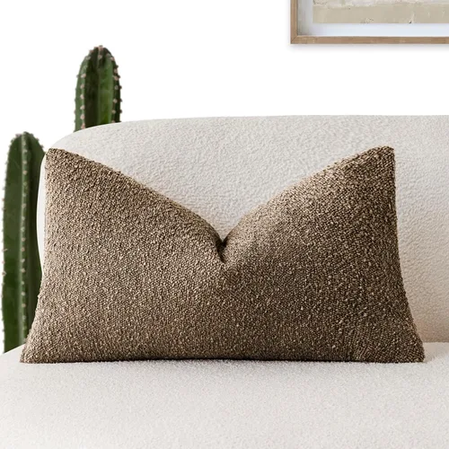 Miniatura 10 de Foindtower Fundas de almohada decorativas con textura de boucle, fundas de almohada sólidas, neutrales, suaves y acogedoras para silla, sofá