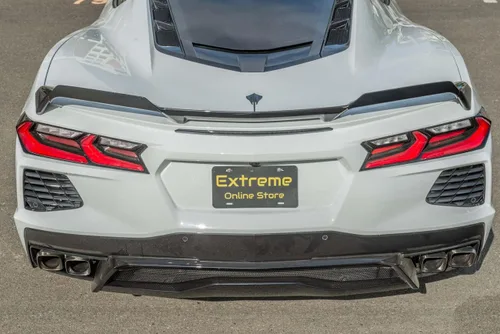 Repuesto para modelos Chevrolet Corvette C8 2020 | Par de mimbres adicionales de alerón de tapa trasera de maletero estilo Z51 (plástico ABS -
