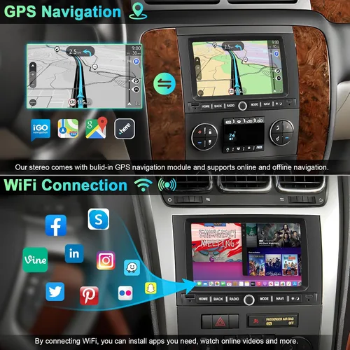 Miniatura 6 de Radio de coche 4G+64G Android 13 para Chevy Silverado GMC Sierra Buick Enclave Yukon, estéreo de coche con pantalla táctil IPS de 7" incorporada