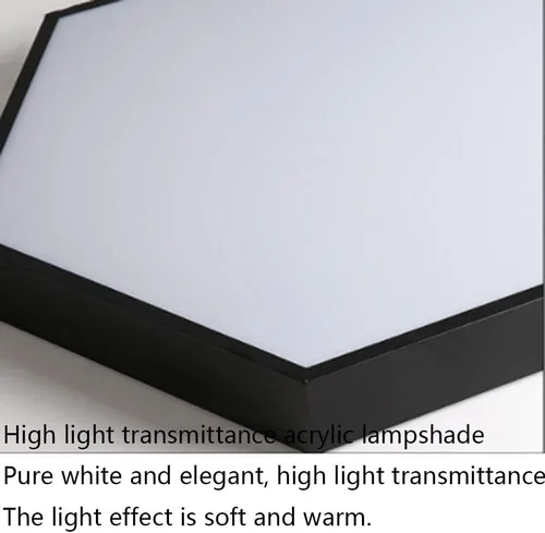 Miniatura 7 de Lámpara de techo LED regulable de montaje empotrado, luz de panel hexagonal simple, lámpara de techo moderna de montaje en superficie con control