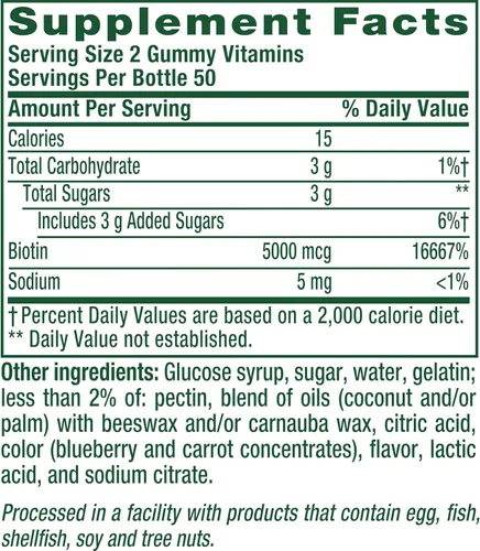 Miniatura 2 de vitafusion Vitaminas gomosas de biotina extra fuertes, sabor a bayas, 5,000 mcg de vitaminas de biotina, marca de vitaminas gomosas número 1
