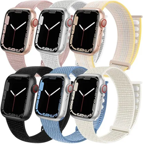 Miniatura 17 de Paquete de 6 correas deportivas compatibles con Apple Watch de 1.496 in 1.575 in 1.614 in 1.654 in 1.732 in 1.772 in 1.811 in 1.929 in para iWatch
