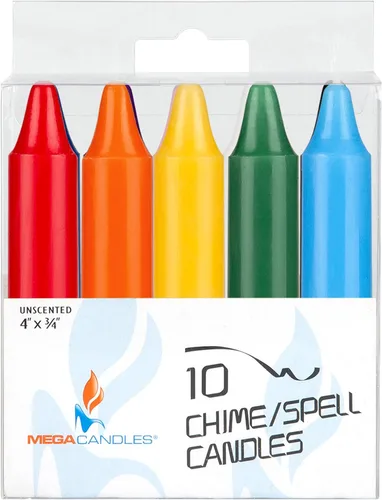 Miniatura 3 de Mega Candles 10 piezas Velas Cónicas Mini Exquisitas de Colores Surtidos Sin Aroma, 4 Pulgadas de Alto x 3/4 Pulgadas de Diámetro, Campanillas