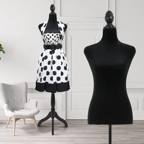 Torso de maniquí femenino, soporte de maniquí con forma de vestido, cuerpo de maniquí ajustable de altura de 49.6 a 63.4 pulgadas, cuerpo de espuma,